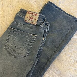 True Religion Women's Light Blue Straight Leg Jeans NEW